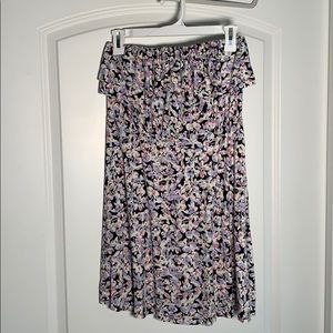 Strapless Floral Dress